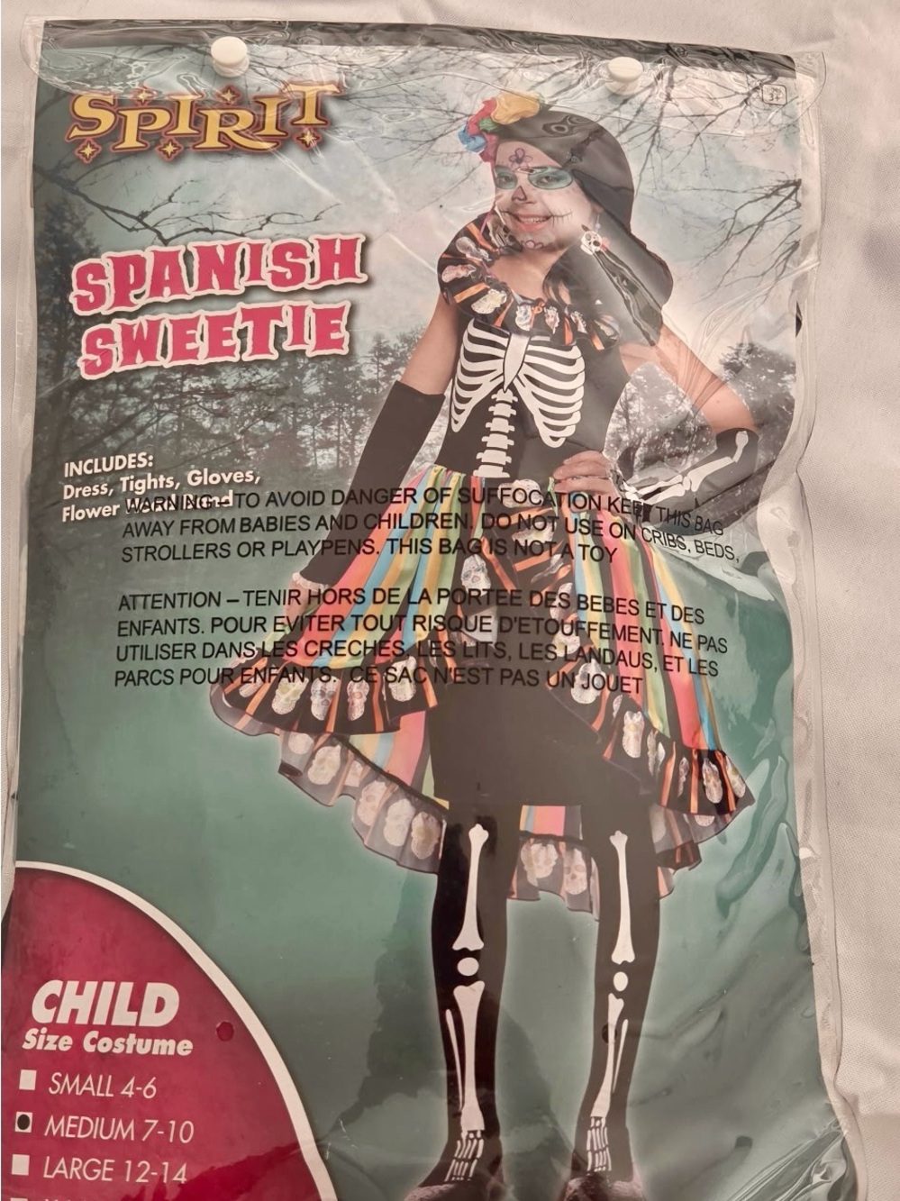 Spirit Spanish Sweetie Kids Costume - Black with Multicolor Accents